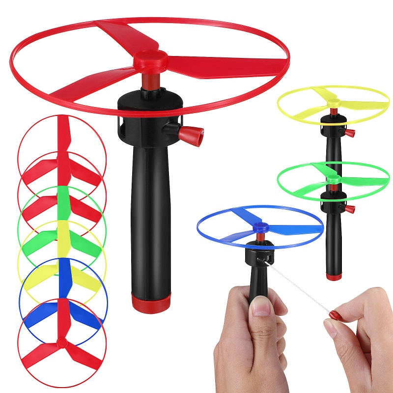 Kids Toys Helicopter - 5 stuks kleurrijke plastic trekkoord handbediende