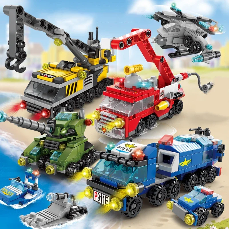 Kids Toys Helicopter - City Fire Car bouwstenen voor kinderen,